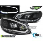 Přední světla s LED denními světly, Tube Lights VW Golf VI/6 08-12 černá | Zboží Auto