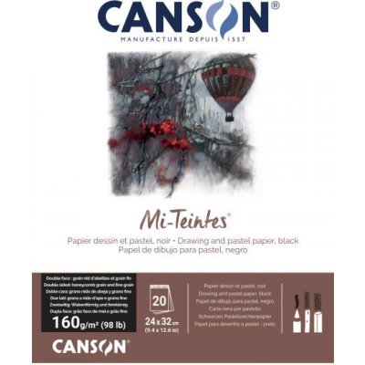 Mi-Teintes lepený 24x32cm 160g 20l černý papír CANSON – Zboží Mobilmania