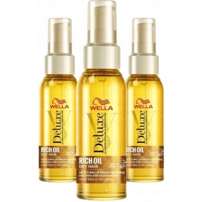 Wella Deluxe Rich Oil Bohatý olej pro suché a poškozené vlasy 3x100 ml – Hledejceny.cz