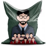 Sablio sedací vak Money heist Profesor a jeho tým Zelená 200x140 cm – Hledejceny.cz