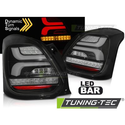 Zadní světla LED BAR s LED s SEQ blinkrem Suzuki Swift VI 17- černá – Zboží Mobilmania