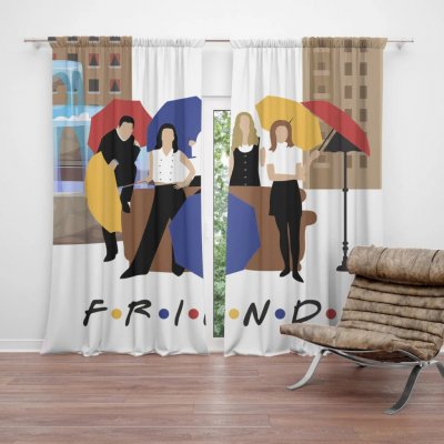 Sablio Závěs Seriál přátelé FRIENDS Gauč u fontány: 2ks 140x250cm – Hledejceny.cz