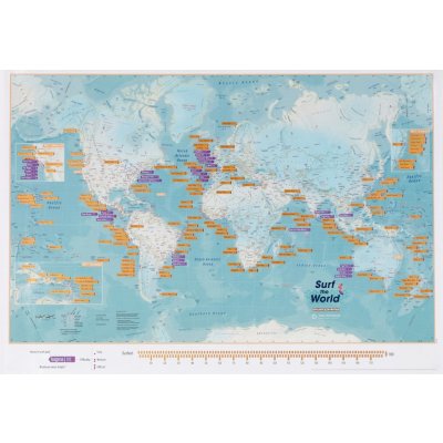 Maps International Surf the World - stírací mapa Varianta: bez rámu v tubusu, Provedení: mapa v tubusu – Hledejceny.cz