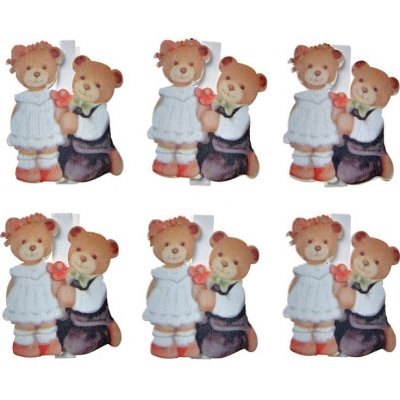 Vánoční dekorační kolíčky na přání / dárky s motivem medvídků – 4x1x5 cm – Zboží Dáma