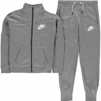 Nike French Terry Tracksuit Junior Girls Grey