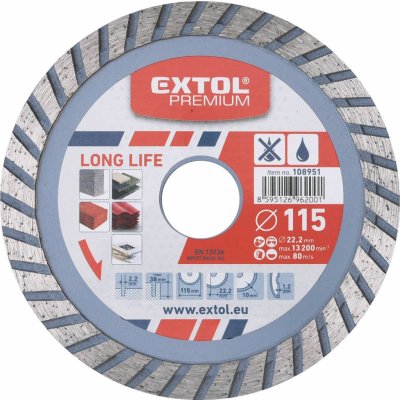 Extol Premium 108952 kotouč diamantový řezný turbo Long Life 125x22,2 mm – Hledejceny.cz