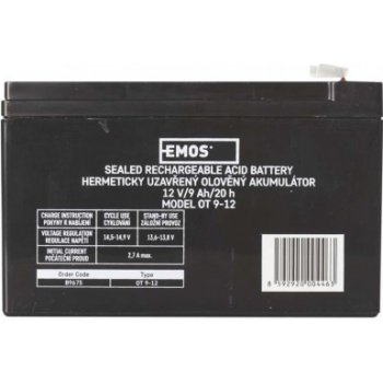 EMOS SLA 12V 9Ah FA-6,3mm 1201002900