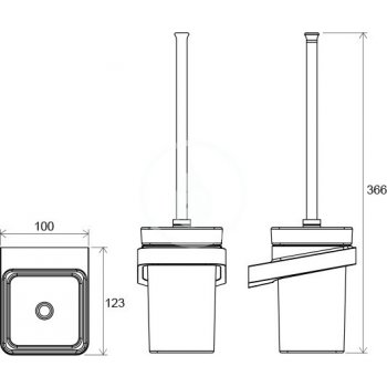 Ravak 10° TD 410 držák s nádobkou a WC štětkou - X07P330
