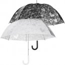 LACE holový průhledný deštník s krajkovým potiskem černý