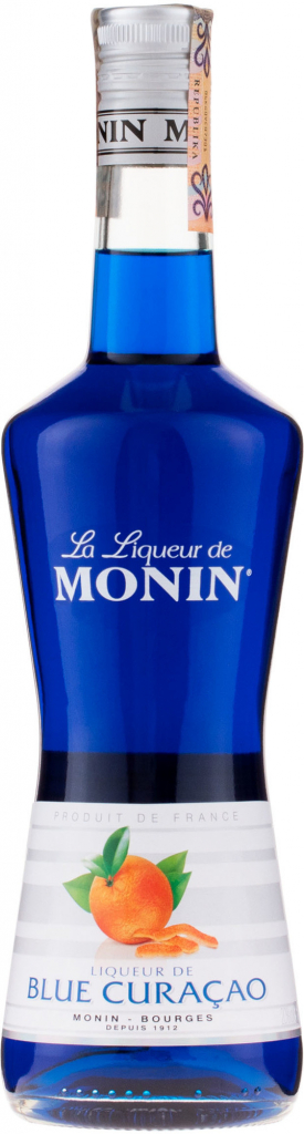 Monin Liqueur de Blue Curacao 20% 0,7 l (holá láhev)