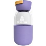 Frutcha lahvička skleněná fialová se žlutým uchem 350ml – Zboží Mobilmania