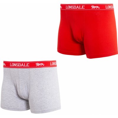 Lonsdale pánské boxerky Red Grey 2 ks