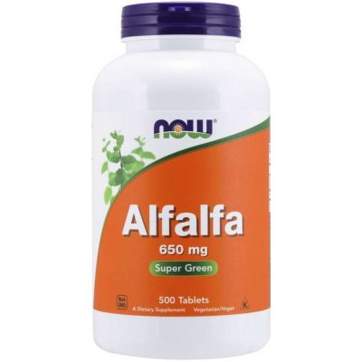 Now Foods Vojtěška Alfalfa 650 mg 500 tablet – Zboží Mobilmania