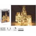 Koopman LED světelný řetěz na baterie vodotěsný 20 LED teplá bílá, stříbrný drát – Hledejceny.cz