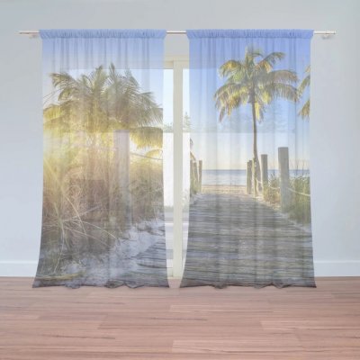 Sablio Záclony Cestička na pláž: 2ks 150x250cm – Hledejceny.cz