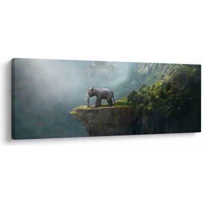 Obraz - Slůně na vrcholku Taj Mahal, jednodílný 100x40 cm – Hledejceny.cz