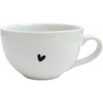 Bella Rose Porcelánový hrnek Černé srdíčko bílá barva porcelán 300 ml – Zboží Dáma