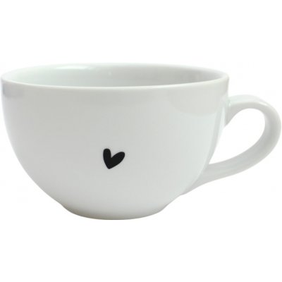 Bella Rose Porcelánový hrnek Černé srdíčko bílá barva porcelán 300 ml – Zboží Dáma
