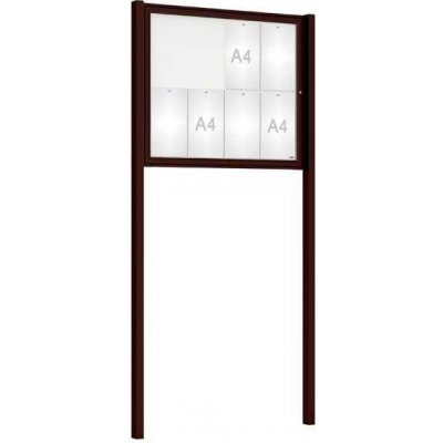 PROCITY Venkovní elegantní vitrína Tradition, 8 x A4, včetně sloupků, hnědá | Zboží Auto