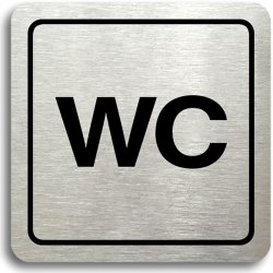 Accept Piktogram "WC" (80 × 80 mm) (stříbrná tabulka - černý tisk)