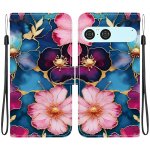VSECHNONAMOBIL ART Peněženkový obal Sony Xperia 10 VII BLUE PINK FLOWER – Zboží Živě