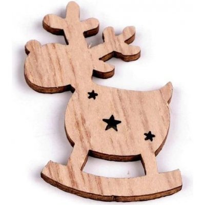 Stoklasa Dřevěný sob k nalepení malý 25x36mm přírodní – Hledejceny.cz