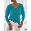Dámský svetr a pulovr Fashionweek Dámský měkký lehký volný svetr NB6903 Tyrkysový