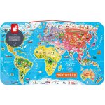 Janod Velká závěsná magnetická mapa světa v angličtině – Sleviste.cz