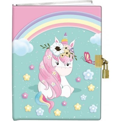 Stil Památník se zámkem A5 Rainbow Unicorn – Zboží Mobilmania