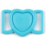 Plavkové zapínání srdce šíře 20 mm plastové - tyrkys (10 pár) – Zboží Dáma