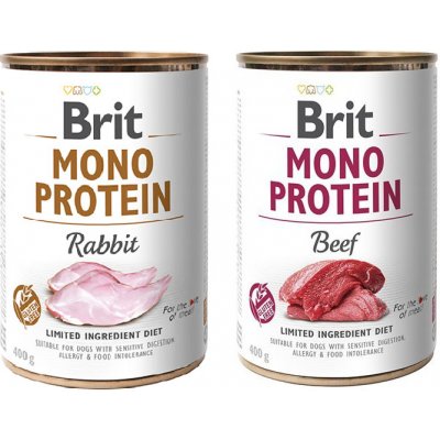 Brit Mono Protein Rabbit 12 x 400 g a Brit Mono Protein Beef 12 x 400 g