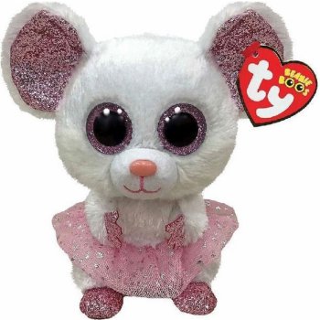 TY Beanie Boos NINA bílá myš baletka 15 cm