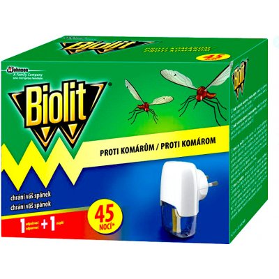 Biolit elektrický odpařovač proti komárům 1 náplň 45 nocí Bez parfemace