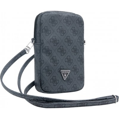 Guess PU 4G Triangle Logo Walltet Phone Bag Zipper Black – Sleviste.cz