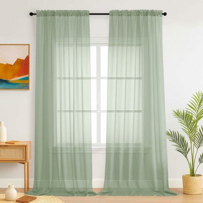 Simplebrand průsvitné záclony 150 × 245 cm, 2 ks, šalvějově zelené – Hledejceny.cz