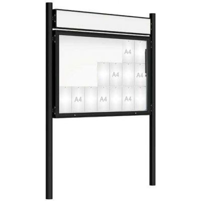 PROCITY Venkovní vitrína model 2000 21x A4, černá, včetně sloupků a záhlaví | Zboží Auto