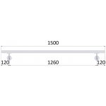 madlo 1500mm (set:2ks úchyt, madlo 40x40mm s ukončením), brúsená nerez K320 /AISI304 – Zboží Mobilmania