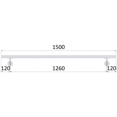 madlo 1500mm (set:2ks úchyt, madlo 40x40mm s ukončením), brúsená nerez K320 /AISI304