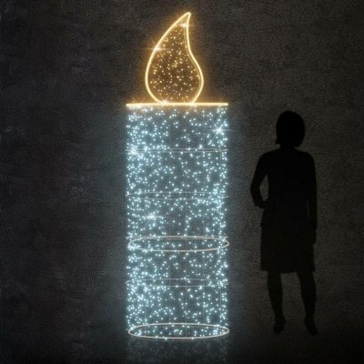 Easy Fix 3D LED světelná svíčka, 80 × 245 cm, ledově a teple bílá, 230 V, 48,8 W, ze 2 dílů – Hledejceny.cz