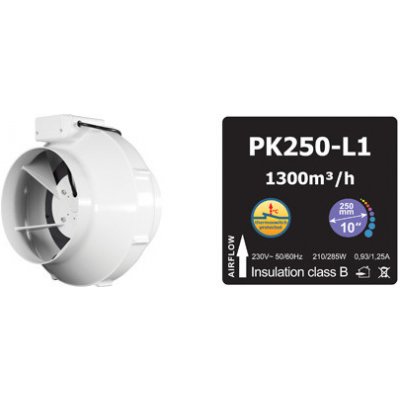 Ventilátor Prima Klima 250mm, 1300m3/h - 1-rychlostní – Hledejceny.cz