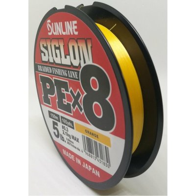 SUNLINE šňůra SIGLON PEx8 Orange 150m 0,209mm 11kg – Zboží Mobilmania