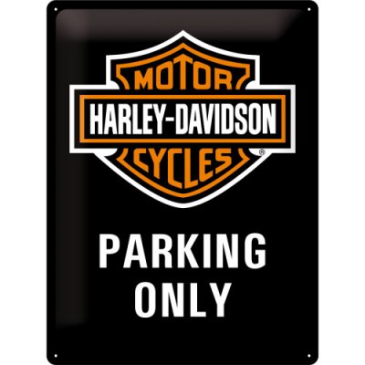 Postershop Plechová cedule: Harley-Davidson Parking Only - 40x30 cm – Zboží Mobilmania