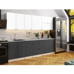 FRONTI Kuchyňská linka PEREA 260 cm Bílá/Grafit – Sleviste.cz