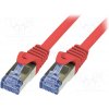síťový kabel Logilink CQ3084S Patch, S/FTP, 6a, licna, Cu, LSZH, 7,5m, červený