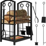 Kaminer PK011 Koš na dřevo a krbové nářadí 30 × 40 × 73 cm – Zboží Dáma