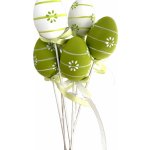 Plastové vajíčko linka zelené/bílé 6 cm zápich, sada 6 ks – Hledejceny.cz