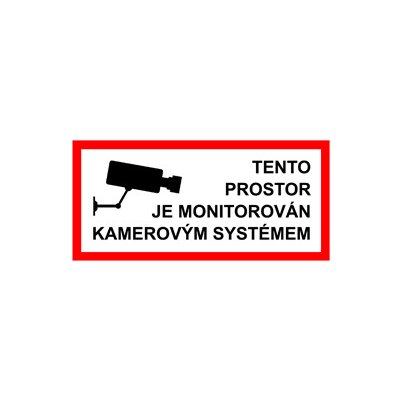 Cedulka plastová - Tento prostor je monitorován kamerou – Zboží Dáma
