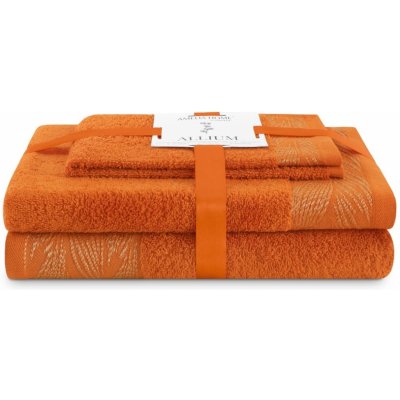 AmeliaHome Sada ručníků ALLIUM klasický styl oranžová více rozměrů 3 ks