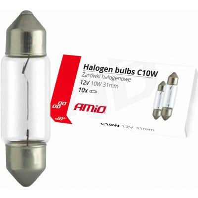 AMiO Halogenové žárovky C10W Festoon 31mm 12V 10ks - 02555 – Hledejceny.cz