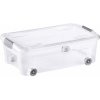 Úložný box Tontarelli COMBI BOX CLIP 29,5L s víkem transparent, kolečka, clip stříbrný 8035665000